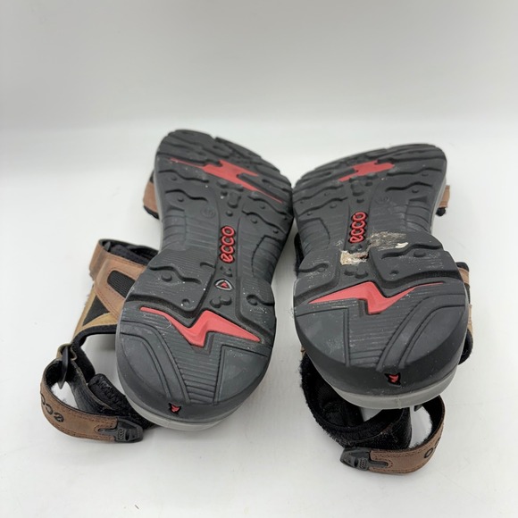 ECCO Yucatan Womens Brown Black Nubuck Leather Sport Hiking Sandals Size 40 - Picture 9 of 9